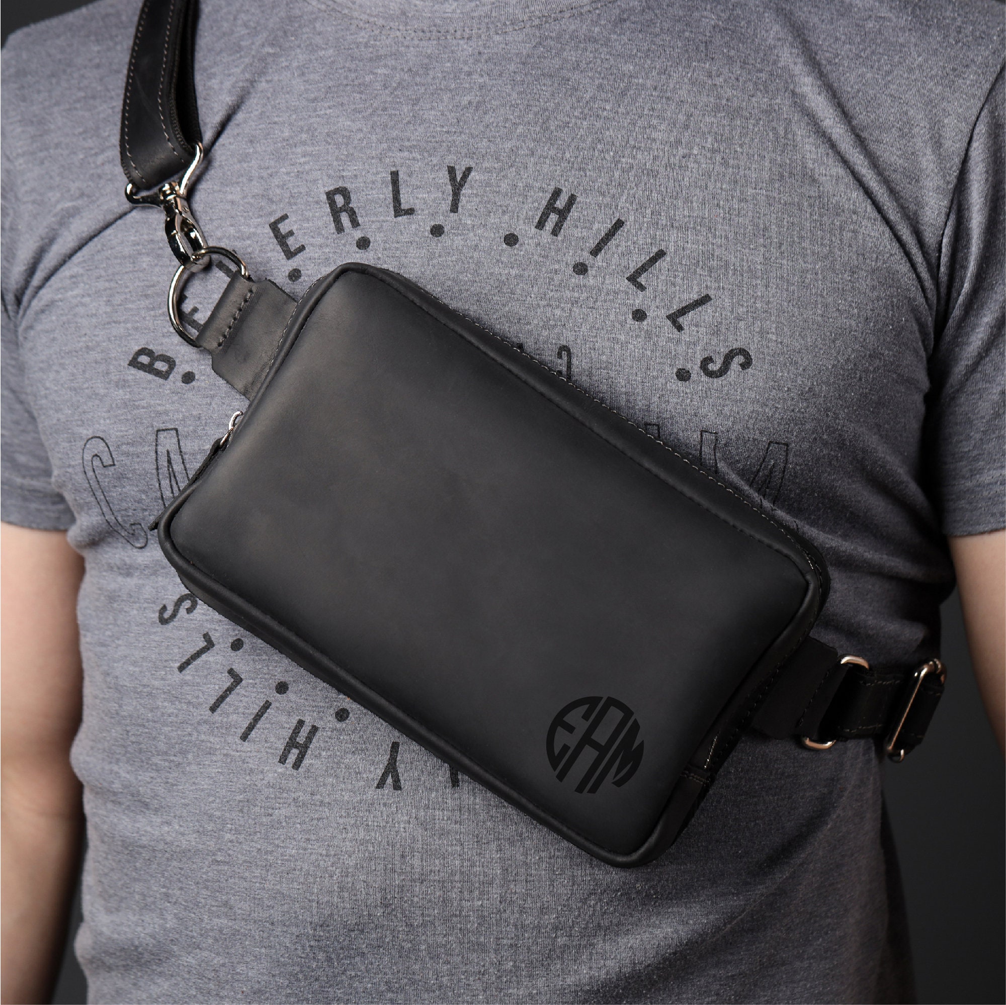 Borsa a tracolla in pelle da uomo, marsupio in pelle personalizzato per uomo, marsupio fatto a mano, piccola borsa in pelle da uomo, regalo da uomo, marsupio in pelle