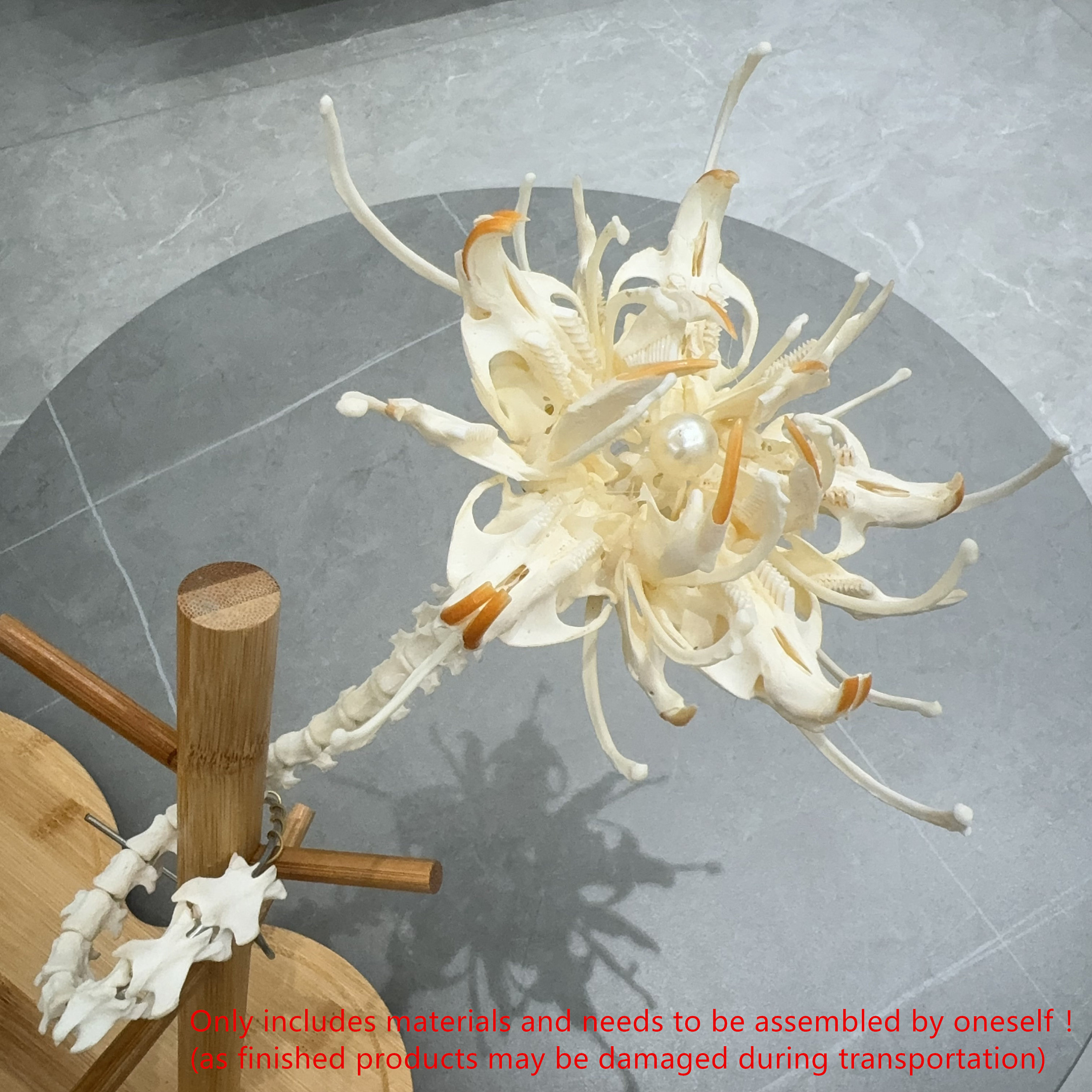 Exquisite real bone splicing painting DIY specimen creative horror bone flower crafts