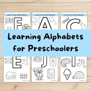 Learning Alphabets coloring pages with images to color - toddlers and preschoolers coloring alphabets printable worksheets