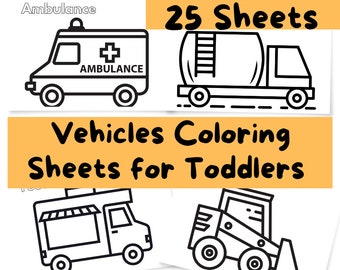 Printable Vehicles coloring pages for toddlers | coloring sheets for kids, preschoolers, homeschoolers. Summer activity, 25 coloring sheets