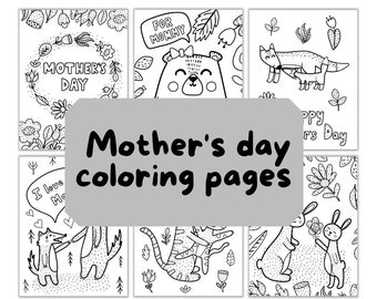 Dibujos para colorear del día de la madre - 9 hojas para colorear para niños - Te amo, hojas para colorear mamá, día de la madre 2023