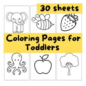 Printable coloring pages for kids, toddlers, preschoolers, 30 coloring pages perfect for toddlers