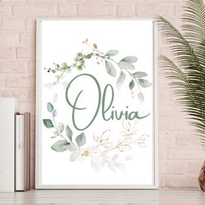 Personalized Baby girl nursery name sign. New Baby Girl Gift, Ideal for Nursery Wall Art & Playroom Decor, nursery decor image 1