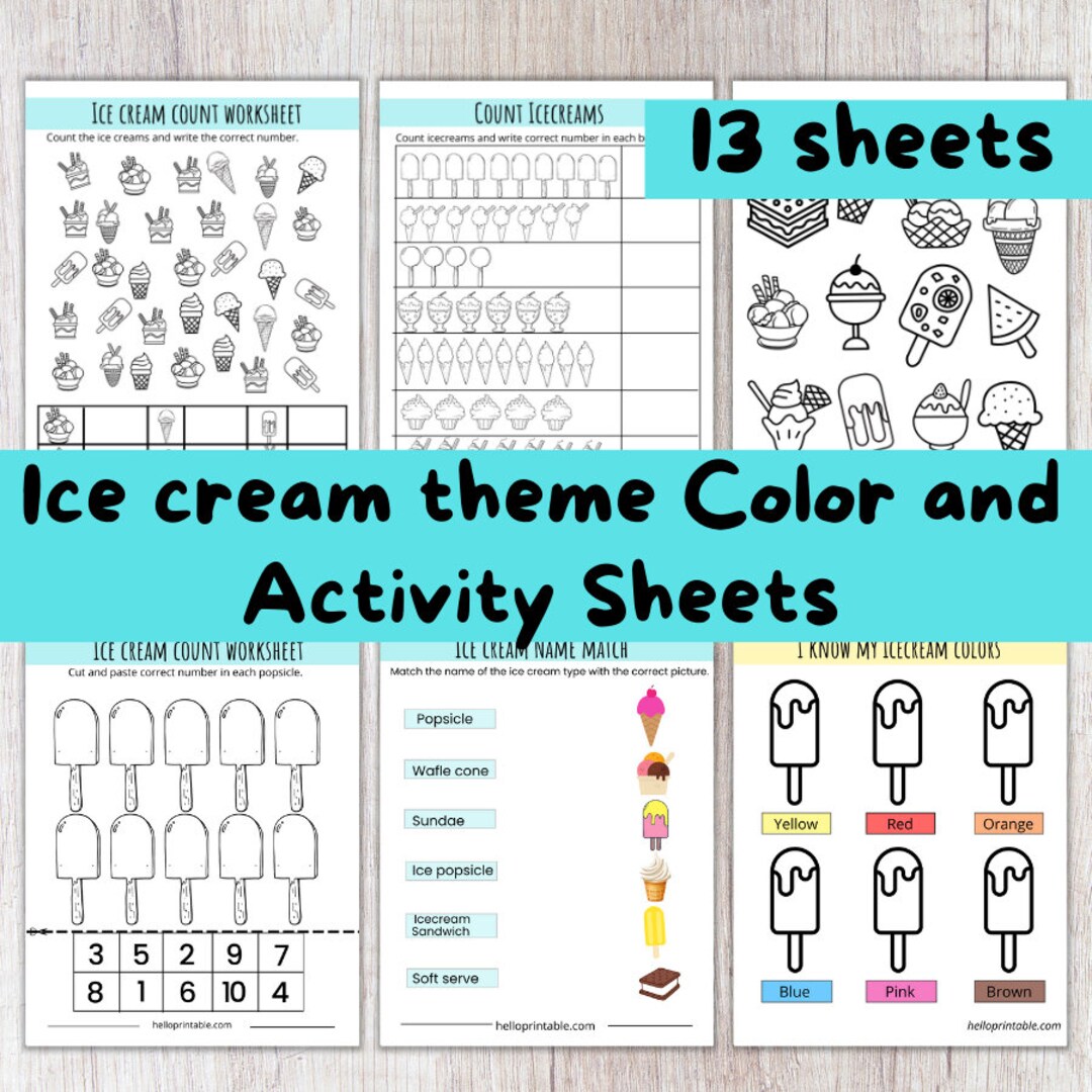 Ice Cream Coloring Bundle Printable Coloring Pages for Toddlers