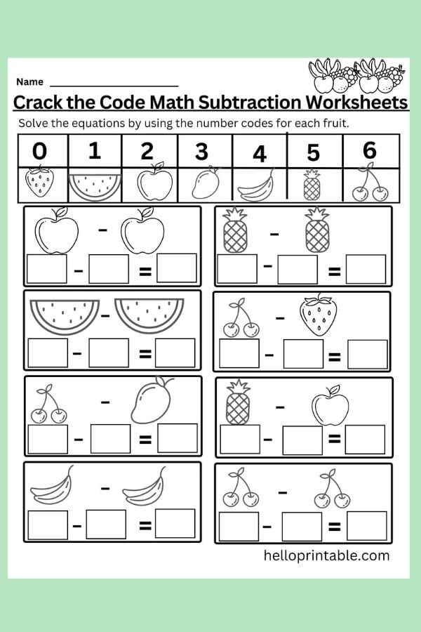Crack-the-code Math Addition and Subtraction Worksheets for ...