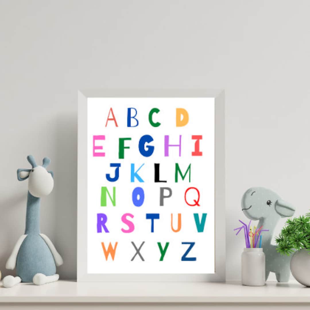 Alphabets Printable Poster for Kids Room, Nursery or Classroom Wall Art ...