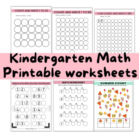 School Worksheets For Kindergarten Math