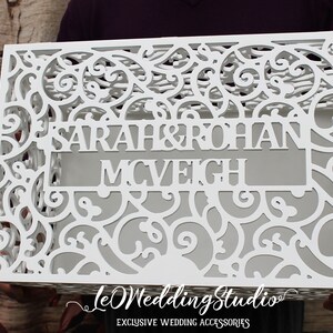 Caixa de cartão de casamento personalizada TAMANHO GRANDE - Caixa de lembrança personalizada - Caixa de dinheiro de casamento com chave - Porta-dinheiro de cartão de casamento - Caixa de cartão de formatura - tamanho XXL