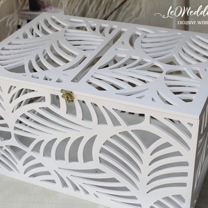 Palm leaves Wedding Card Box BIG SIZE-Palm fronds Wedding money box XXL size-Tropical Hawaii Beach Sea wedding-Wedding card money holder