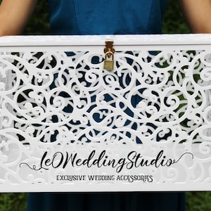 Caixa de cartão de casamento TAMANHO GRANDE - Caixa de lembrança grande - Caixa de dinheiro de casamento com chave - Porta-dinheiro para cartão de casamento - Caixa de cartão de formatura - Tamanho XXL - Presente de casamento