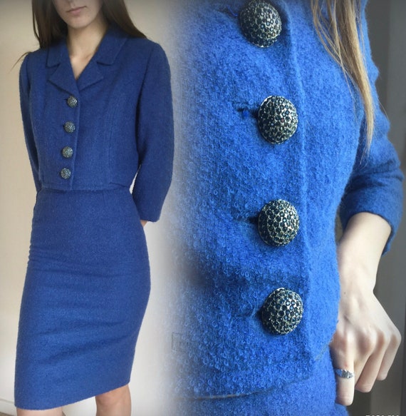 Vintage 1950s Blue Pencil suit