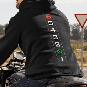 Motorcykelförare Växelspakshoodie - 1N23456 FORCE