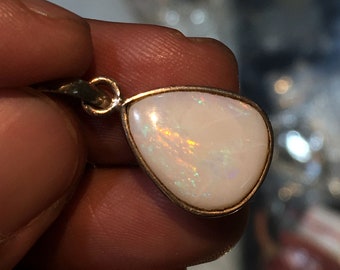 Natural Australian Opal Multi Fire Stone Pendant 925 Solid Sterling Silver Pendant Stone Size 15x12 mm Gift Mother day Sale Pendant