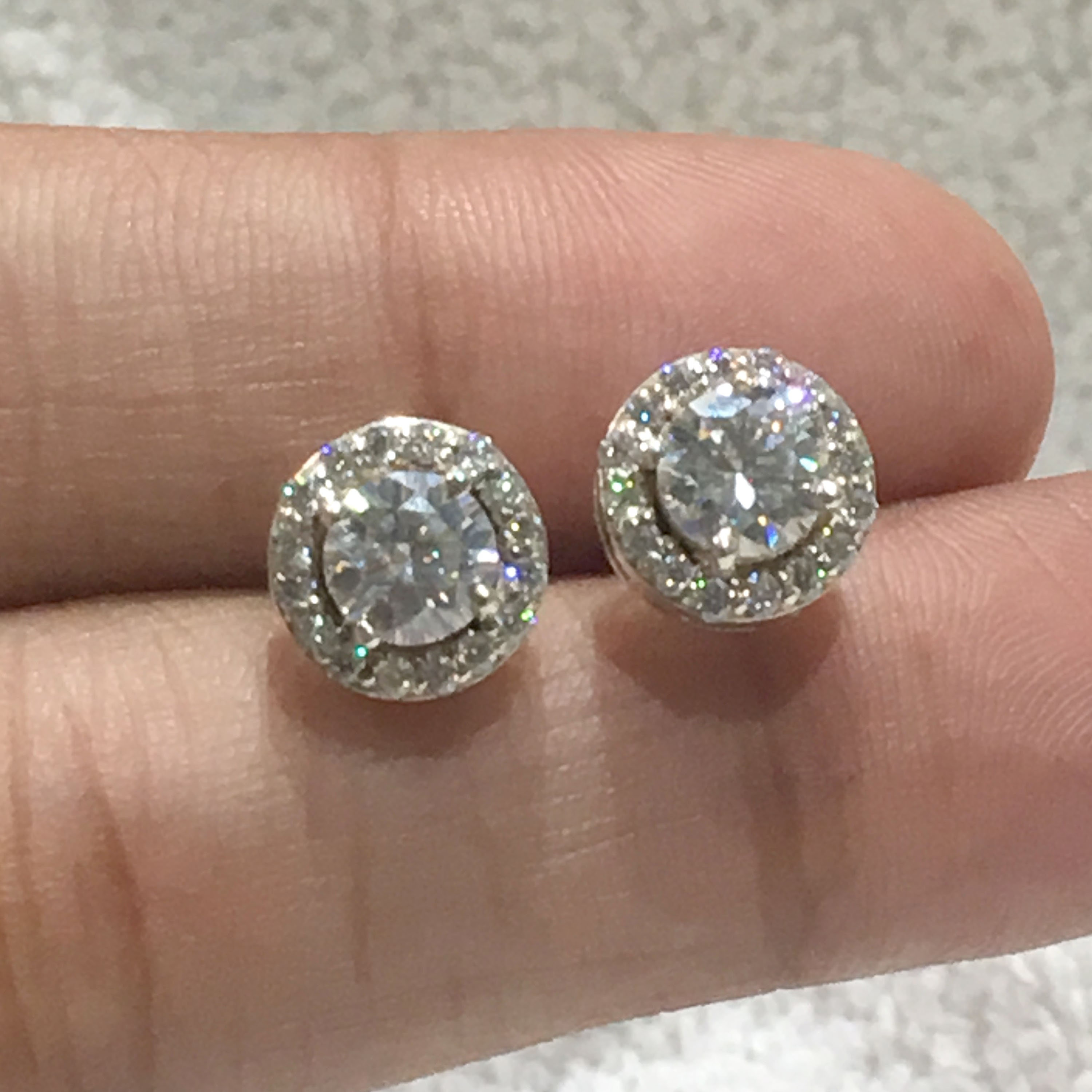 Moissanite Studs Earring 925 Solid Sterling Silver Studs Etsy