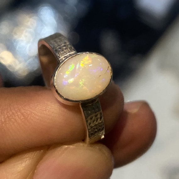 Opal Ring 14k Gold 7608 | Australian Opal Jewelry