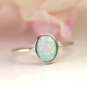 Very Beautiful White Fire Opal Gemstone 925 Solid Sterling Silver Ring Hand Made Beautiful Fire Opal Stone Size 8x6 mm Best Gift For Ring