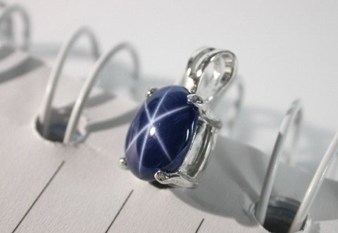 Gorgeous Royal Blue 6 Ray Star Blue Sapphire Gemstone Pendant - Etsy