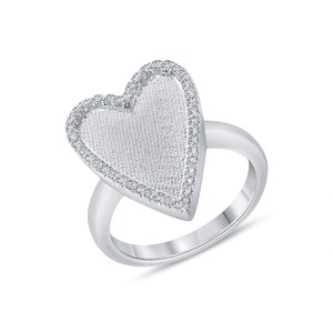 1/2 Karaat Hart Signet Diamond Ring afbeelding 2