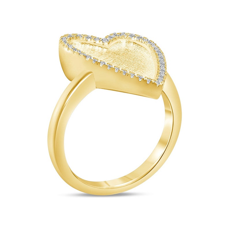 1/2 Karaat Hart Signet Diamond Ring afbeelding 3