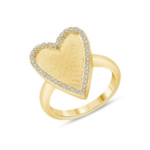 1/2 Karaat Hart Signet Diamond Ring afbeelding 1