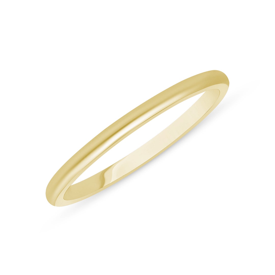 Men's 14K Gold 5mm Comfort Fit Wedding Band – Plain Solid Yellow Or White Gold Ring Size 8-14