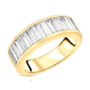 2,00 Karat Baguette Diamanten Kanal Einstellung Herrenring, erhältlich in 14k und 18k Weißgold, Gelbgold oder Platin