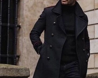 black men's jacket wool