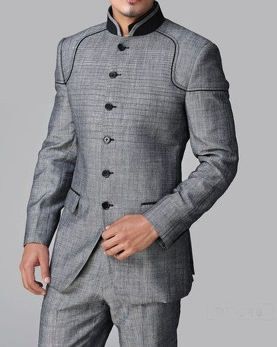 grey jodhpuri suit