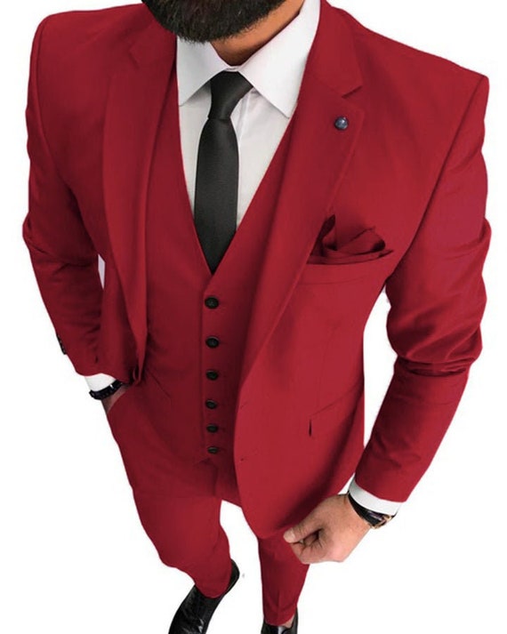 Suits for Men Red Suit Latest Designs Red 3 Piece Suit Men - Etsy