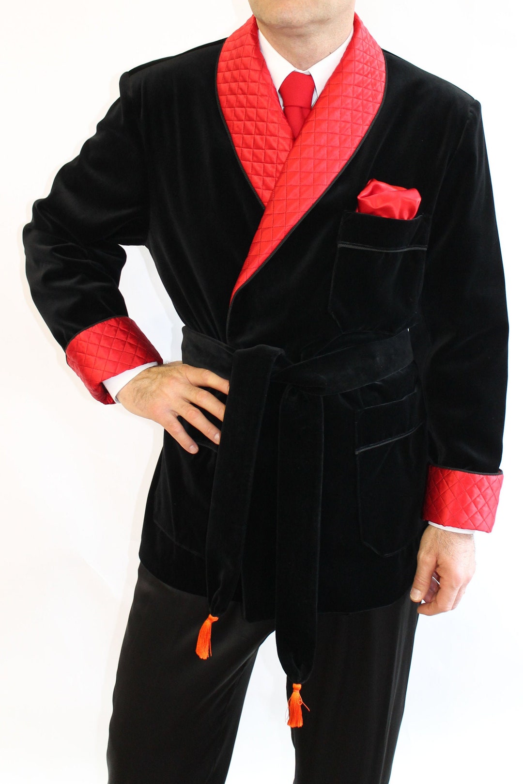 Mens Quilted Black Velvet Smoking Jackets Evening Party Wear - Etsy