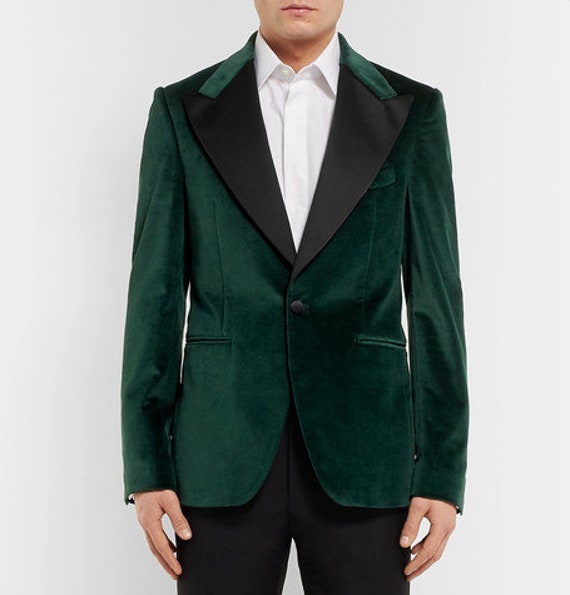 Men Tuxedo Jackets Green Velvet Blazers Slim Fit Jackets | Etsy