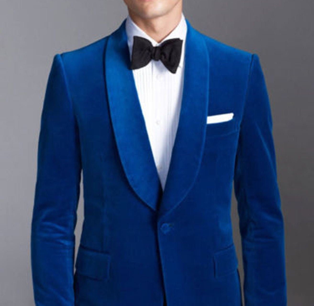 Tuxedo Jackets Men Royal Blue Velvet Blazer One Button Dinner | Etsy