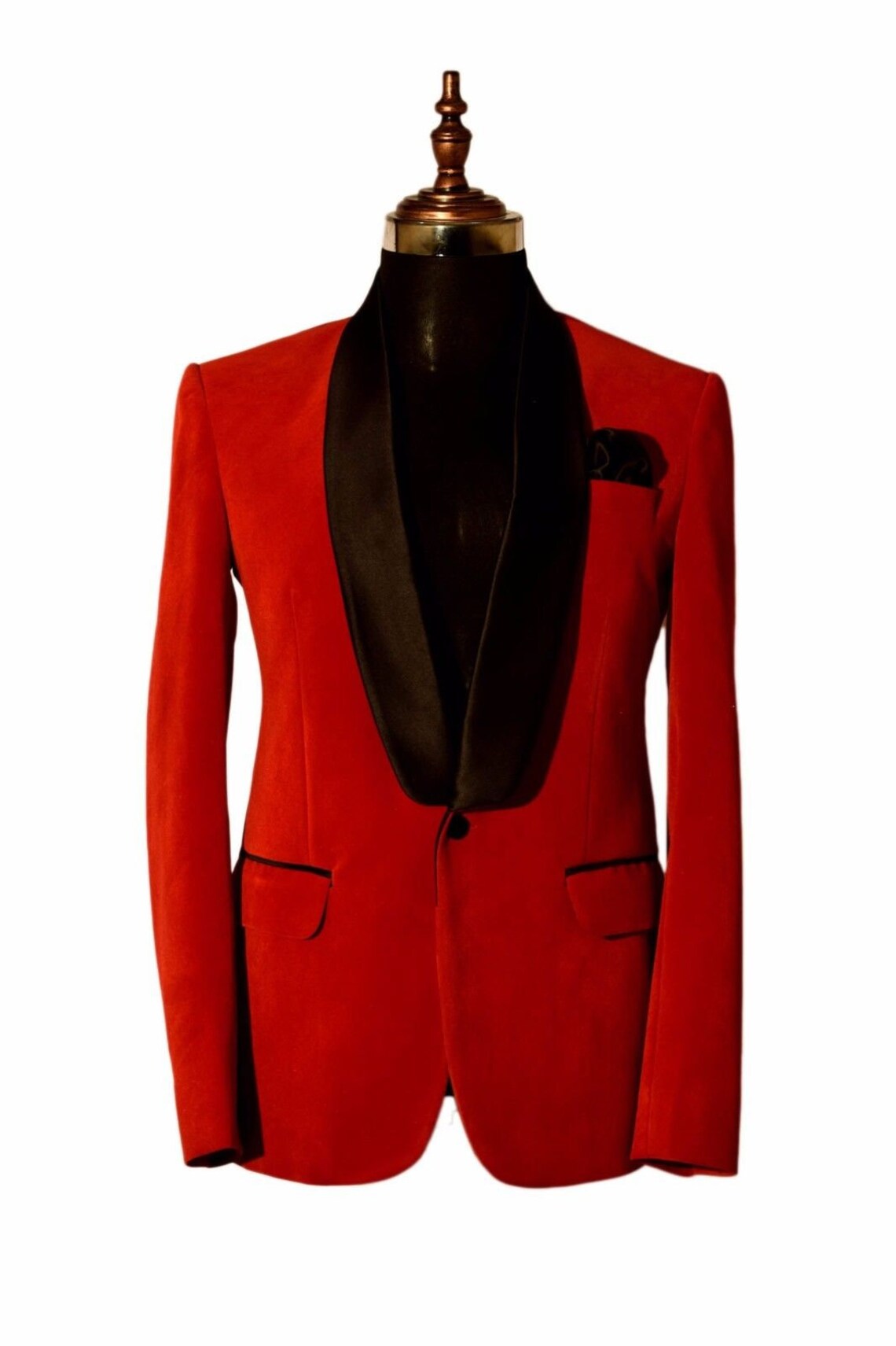 Men's Elegant Jacket 1 Button Red Velvet Dinner Jacket Etsy