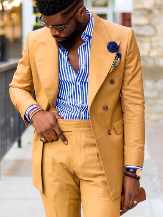 Abiti da uomo Giallo 2 pezzi Abito da sposa da spiaggia Sposo | Etsy Italia