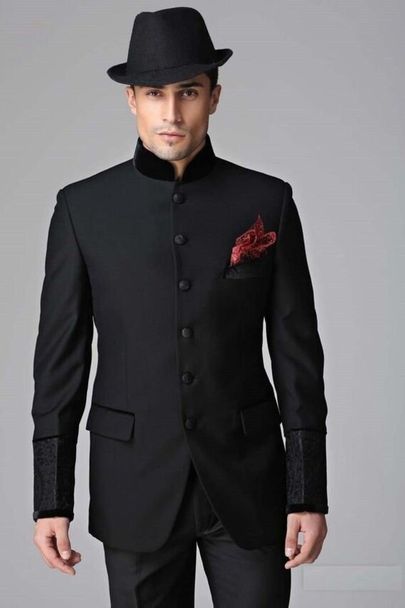 Men Suit Wedding Black Jodhpuri Suits 