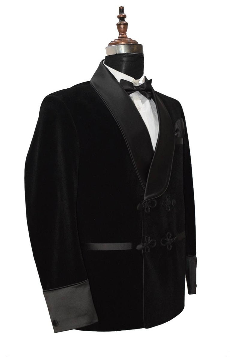 Men's Smoking Jacket Black Velvet Elegant Hosting Party | Etsy