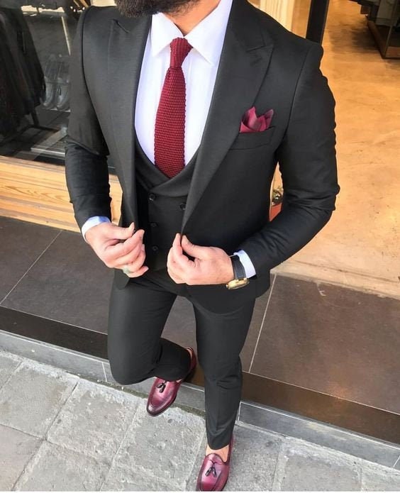 Black 3 Piece Suit - Etsy