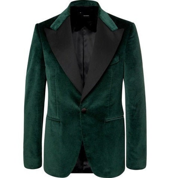 Mens Tuxedo Jackets Green Velvet Blazers mens Peak Lapel Slim | Etsy
