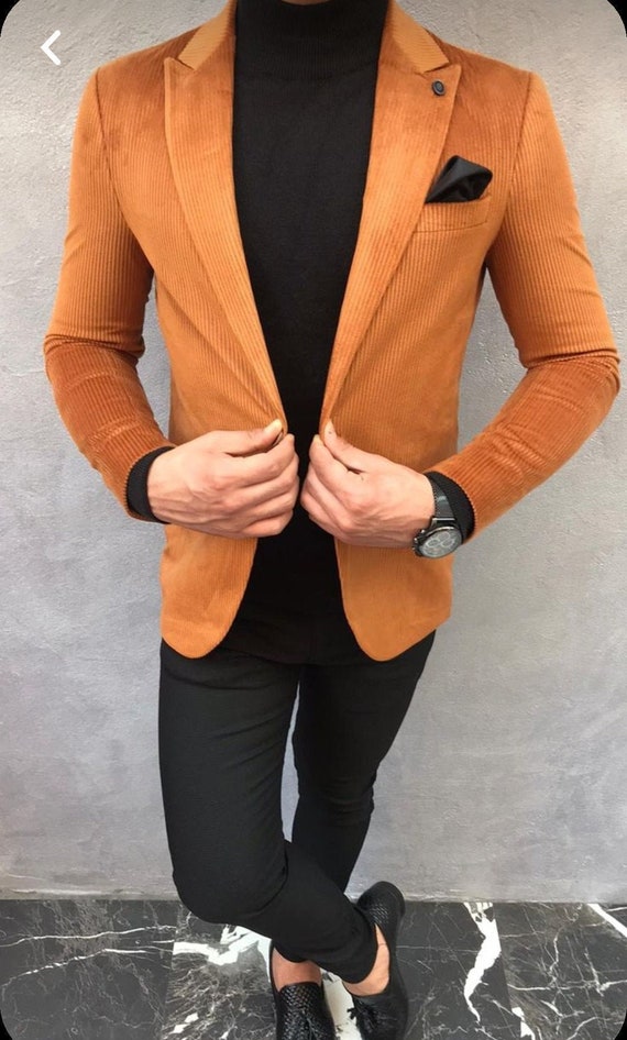 Tuxedo Jacket Men Corduroy Jacket 