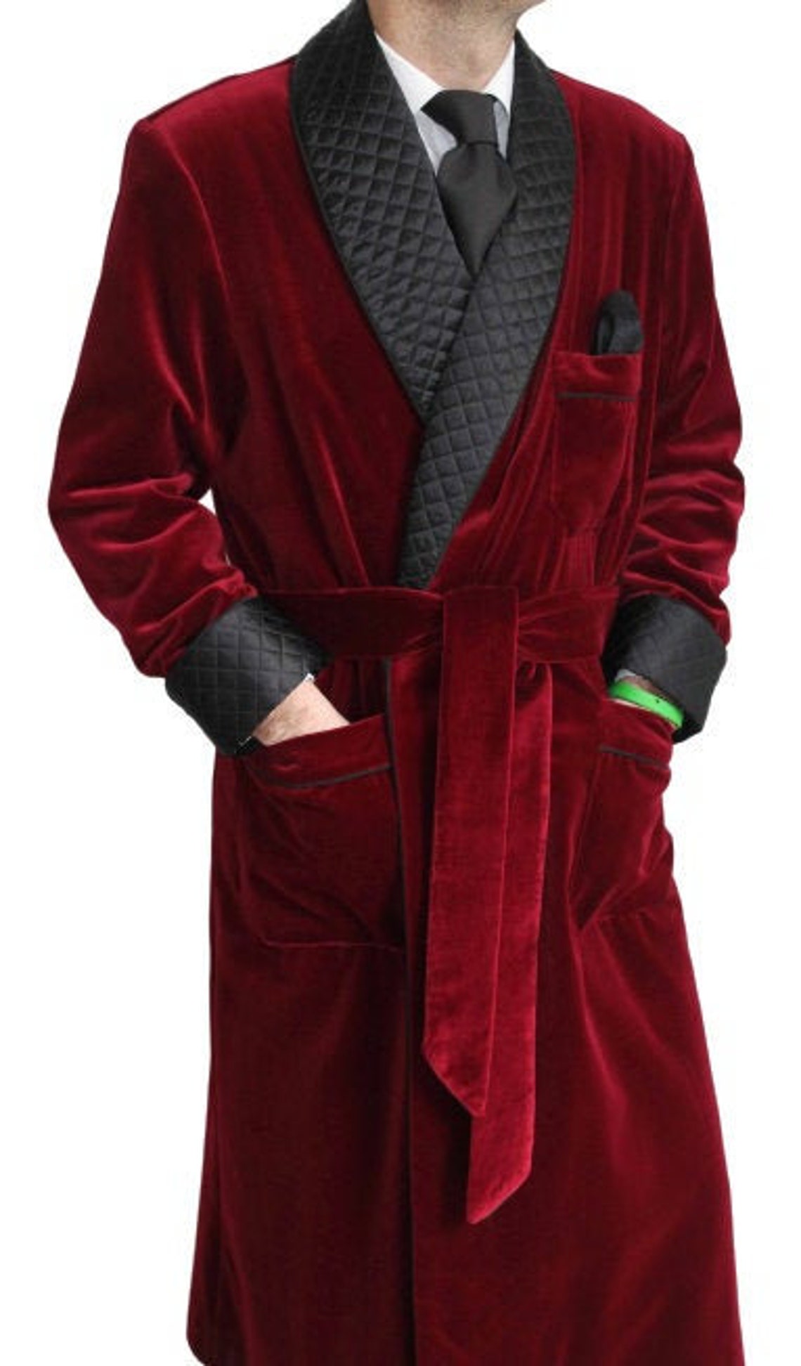 mens maroon bathrobe
