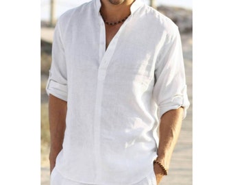 White linen casual shirt Clearance