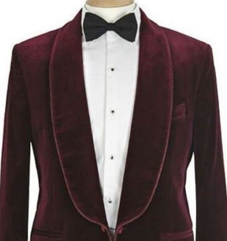 Men Elegant Luxury Maroon Velvet Jacket Grooms Wedding Dinner | Etsy