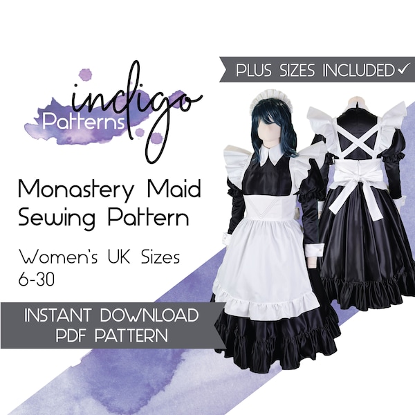 Maid Cosplay Sewing Pattern, Maid Costume Pattern - Digital Download