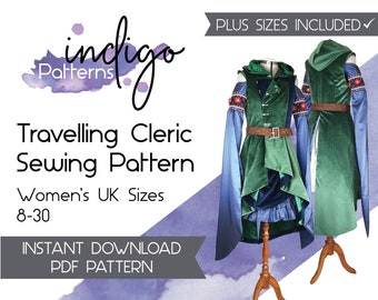 Travelling Cleric Cosplay Sewing Pattern - Digital Download PDF Pattern Women's UK sizes 8-30
