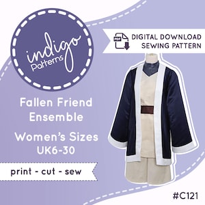 Fallen Friend Cosplay Sewing Pattern: Blouse, tunic, pants and coat (Digital Download)