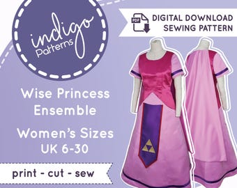 Wise Princess Zelda Cosplay Sewing Pattern: Dress, Apron, Tabard & Cape (Digital Download)