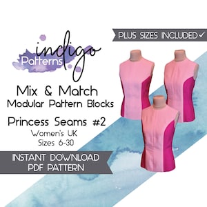 Bodice Block Patterns Princess Seams, Princess Seam Bodice Pattern, Pattern Blocks