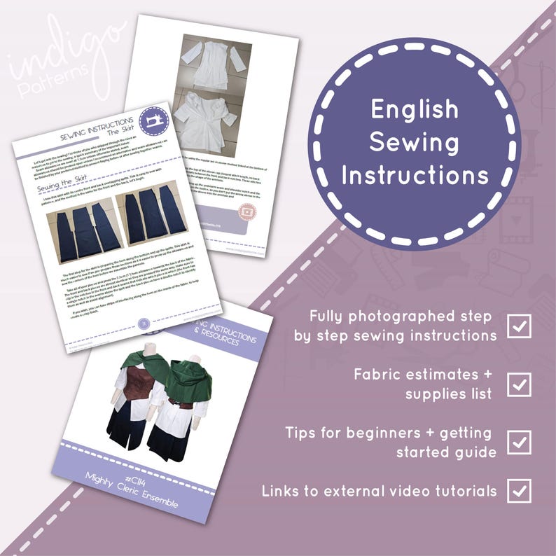 Cleric Robe Pattern Cleric Cosplay Sewing Pattern – Blouse, Bodice, Cape & Skirt (digital ...