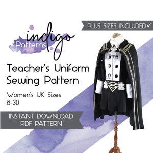 Studious Teacher Cosplay Sewing Pattern - Digital Download PDF Pattern Women&#39;s UK Size 8-30
