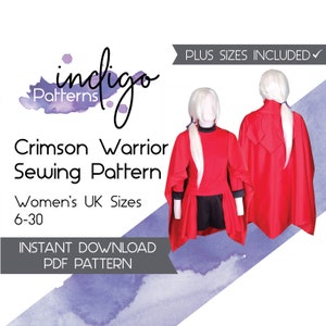 Crimson Warrior Cosplay Sewing Pattern- Digital Download